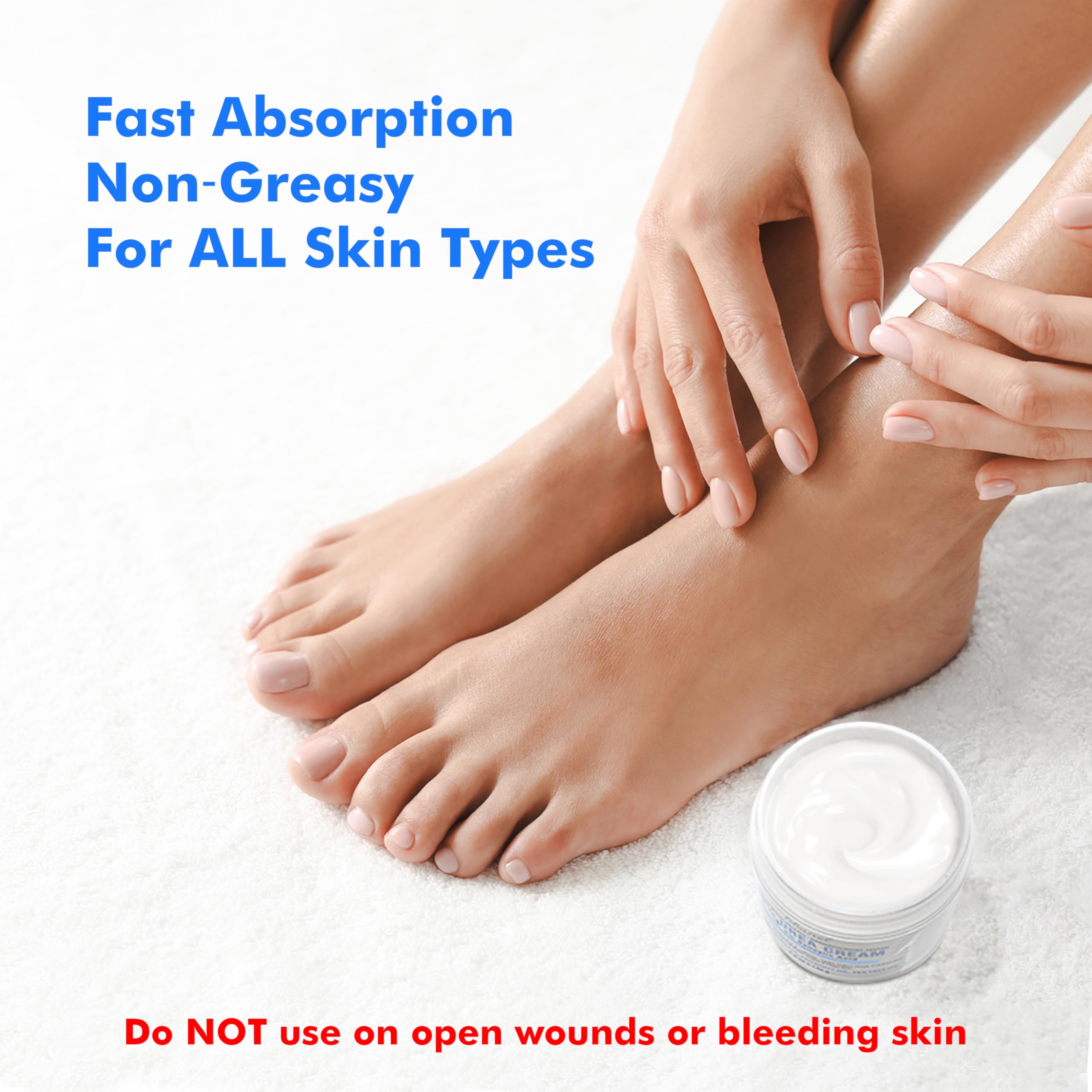 Ebanel Urea 40% moisturizer cream for dry, cracked feet and heels in a 4oz tube, designed to hydrate and repair rough skin.