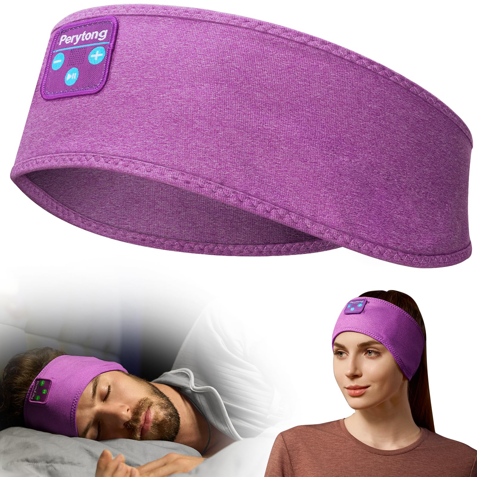 Perytong Sleeping Headphones Bluetooth Headband, Soft Long Time Play S - View 10