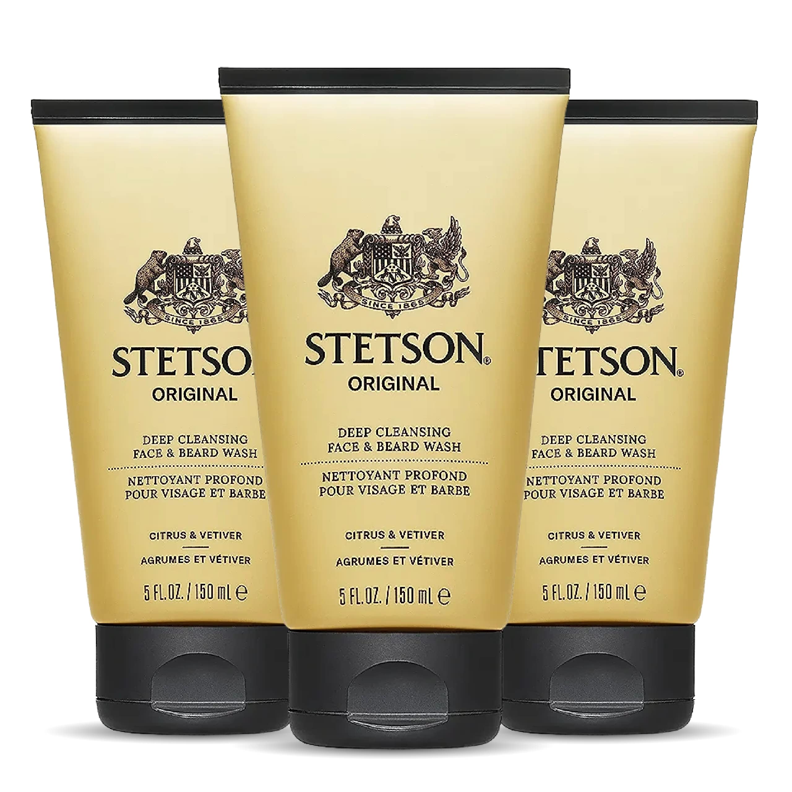 Stetson Personal Care Face & Beard Moisturizer by Scent Beauty - Facial Moisturizer for Men - Face Cream for Face & Beard - 5 oz - 3 Pack - Original Fragrance