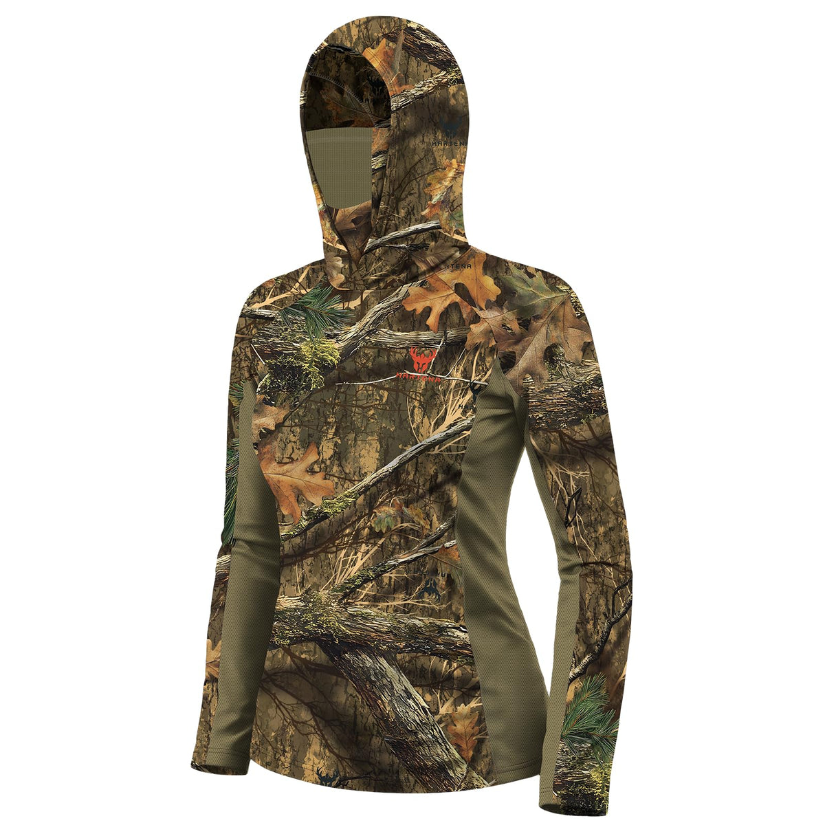 Women s Camo Hunting Hoodie with Face Mask UPF 50 Quick Dry - Hartena Official Imagery - 1