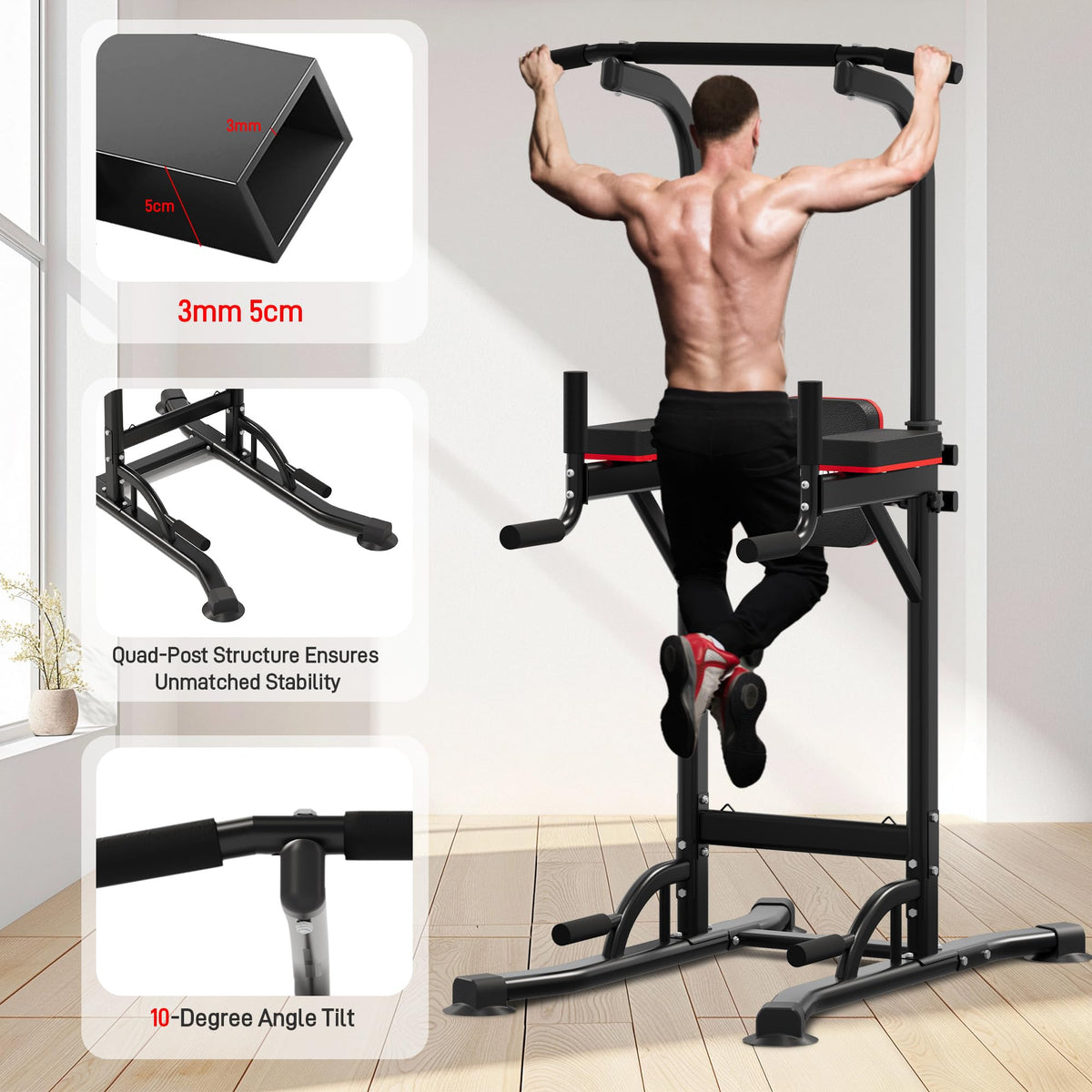 Outdoor Basic Power Tower Pull Up Bar and Dip Station for - outdoor basic Official Imagery - 5