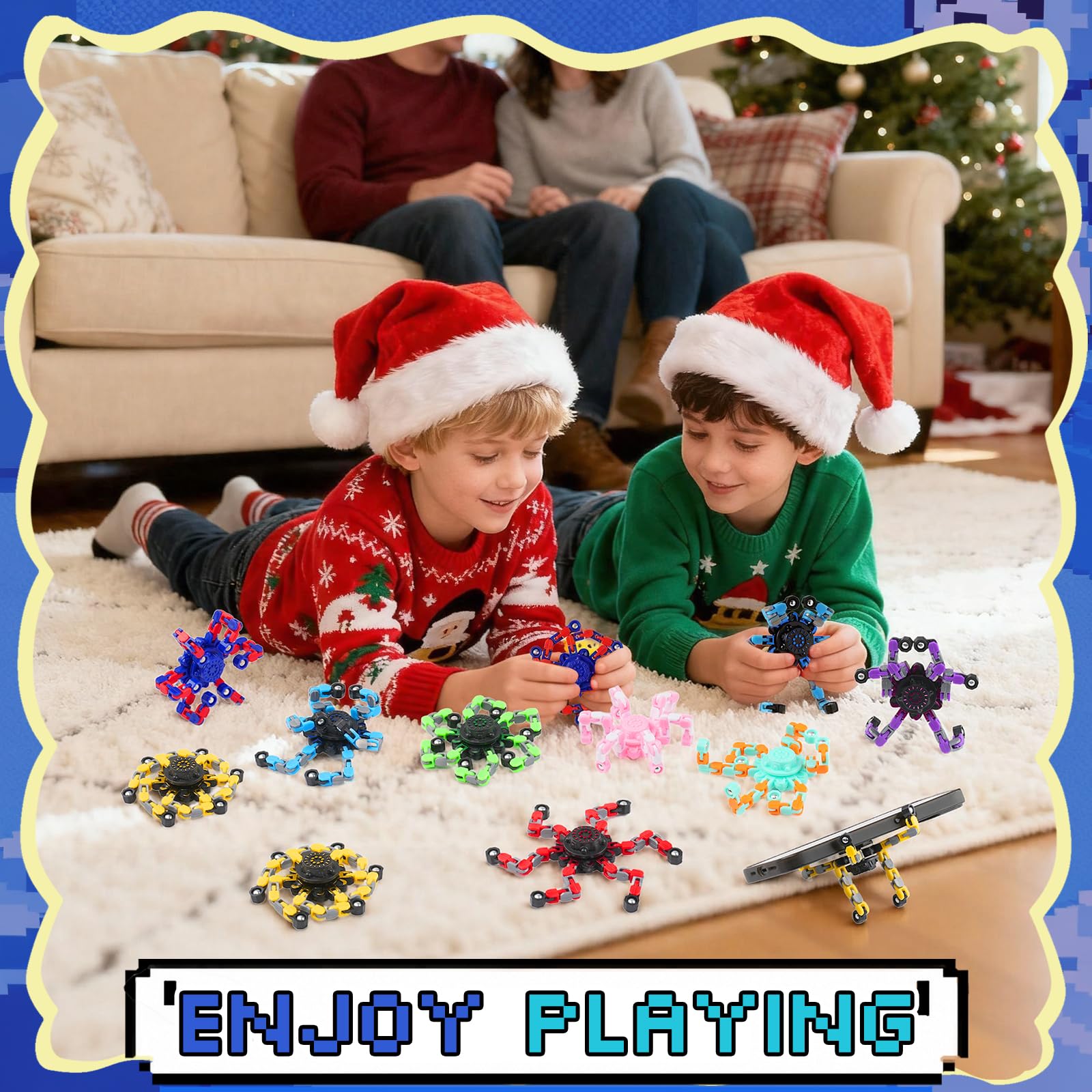 FGYLYOX 12PCS Transformable Fidget Spinners for Kids Adults,Deformable Chain DIY - FGYLYOX Official Product View 7