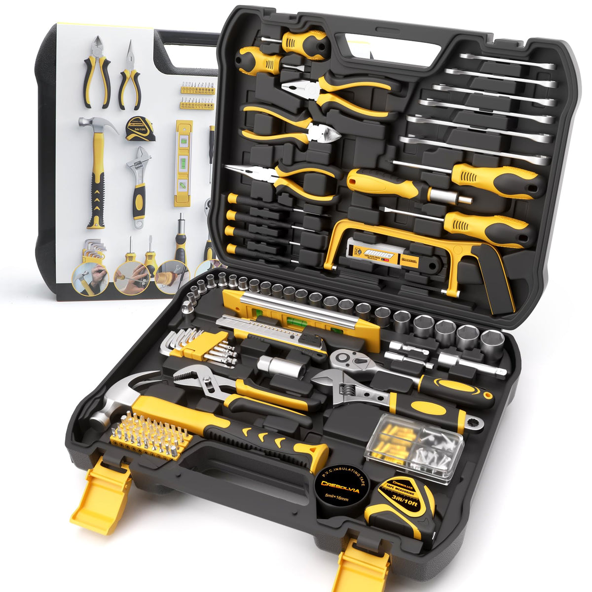 199 Piece Tool Kit for Home General Household Auto Repair - CRESOLVIA Official Imagery - 1