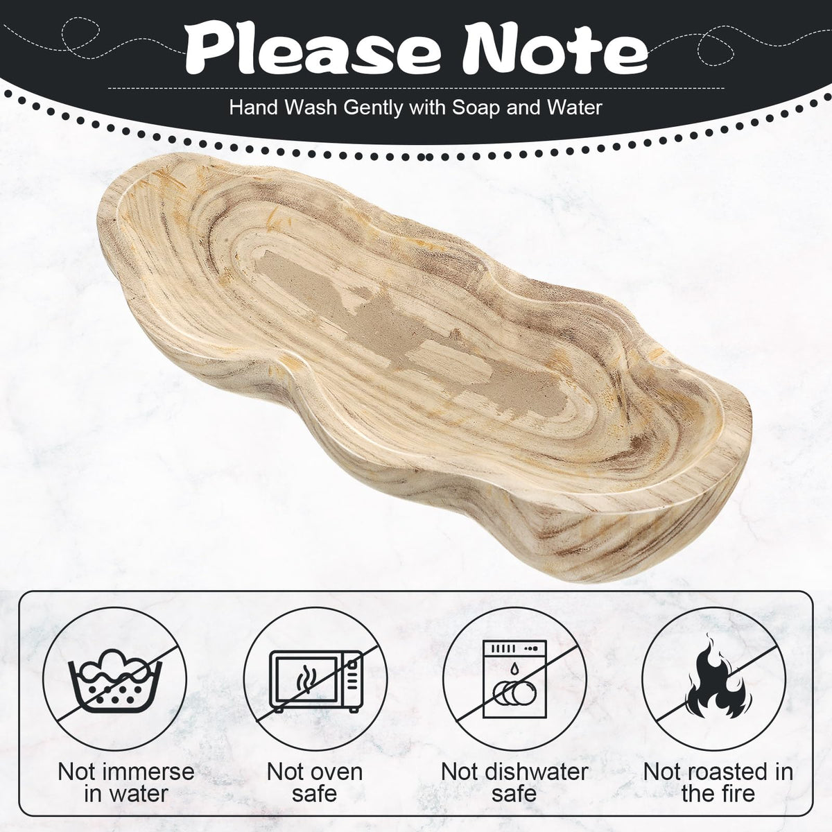 Nuogo 16 Inch Wooden Wavy Edge Dough Bowl Supplies Light - Nuogo Official Imagery - 4
