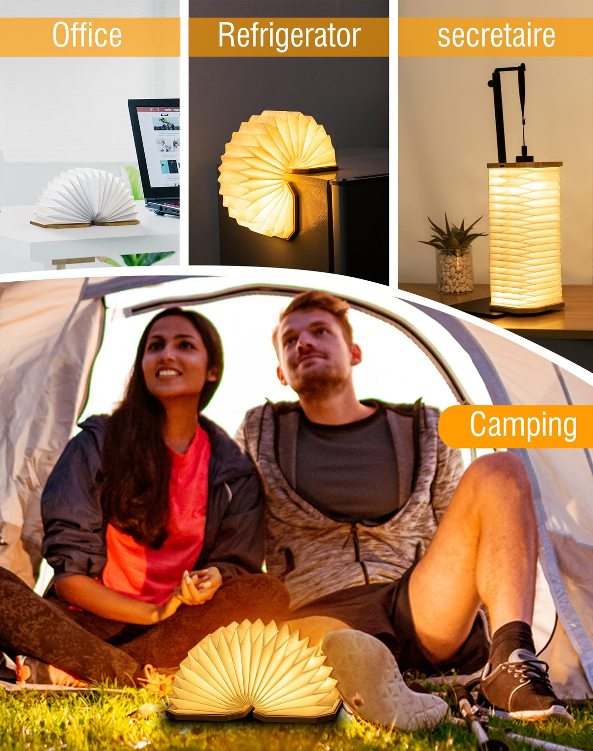 Originality Folding Accordion Lamp Japanese Gift LED Paper - ZBOLE Official Imagery - 6