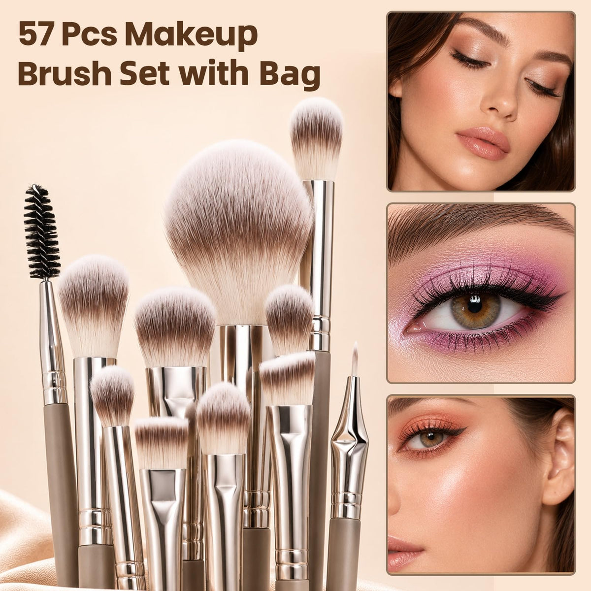 Makeup Brush Set 57Pcs Multifunctional Makeup Brushes with - CLRDZN Official Imagery - 4