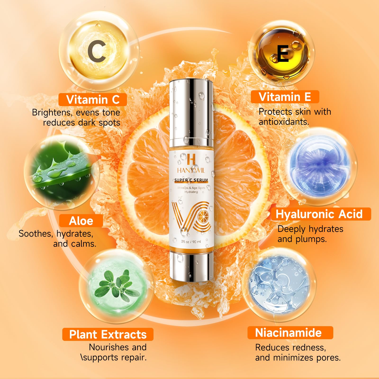 HANYWIL Vitamin C Serum for Mature Skin 20 Vitamin C Face - HANYWIL Official Imagery - 3