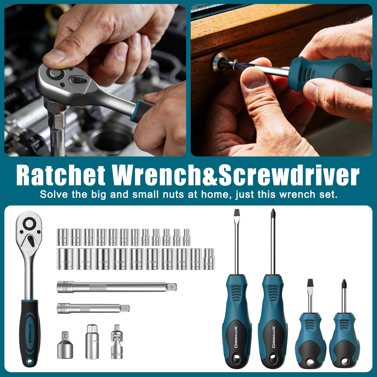 328 Piece Tool Kit For Home Hand Repair Tool Set Toolbox - CRESOLVIA Official Imagery - 6