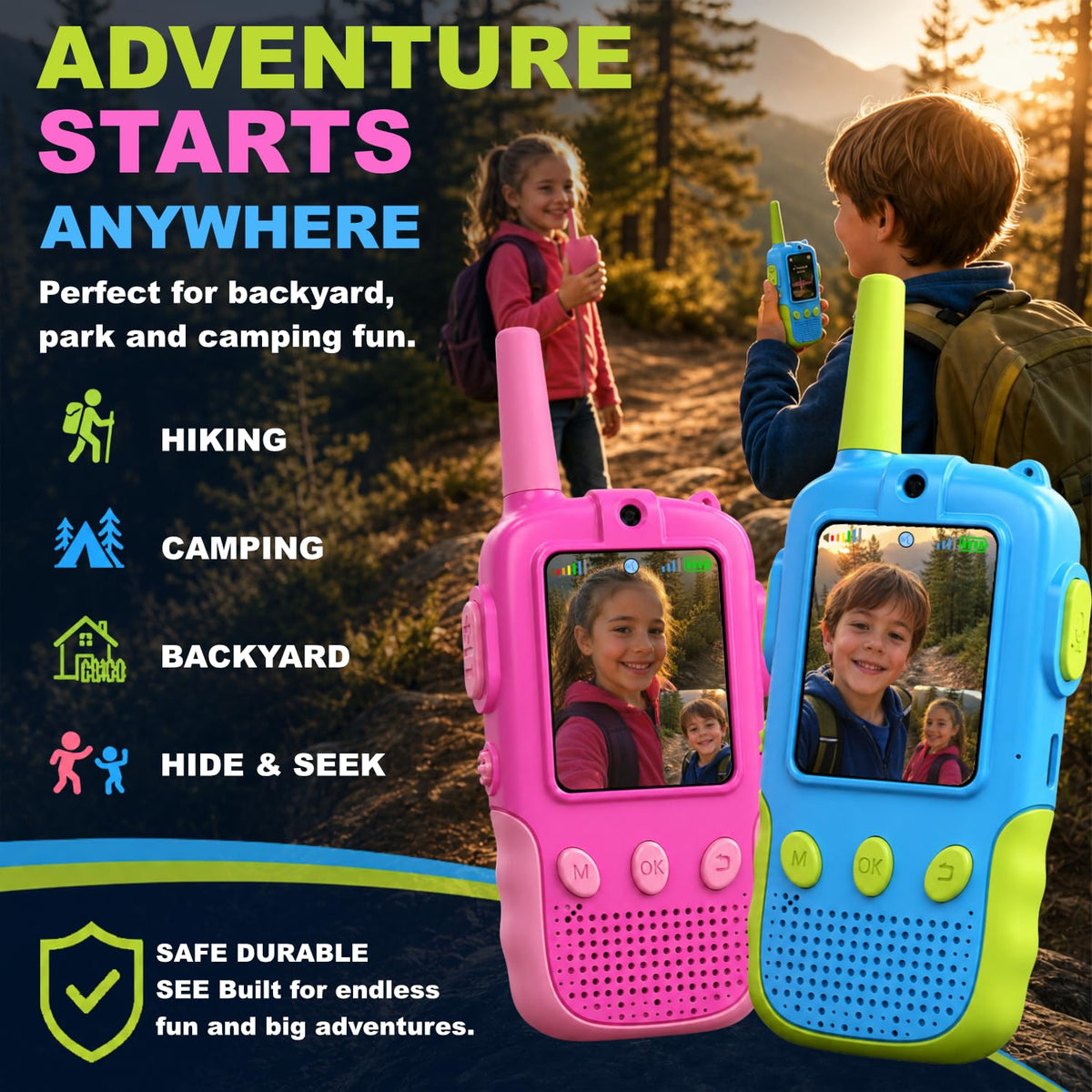 Video Walkie Talkies for Kids Handheld 2 Pack Rechargeable - KYTHOVI Official Imagery - 7