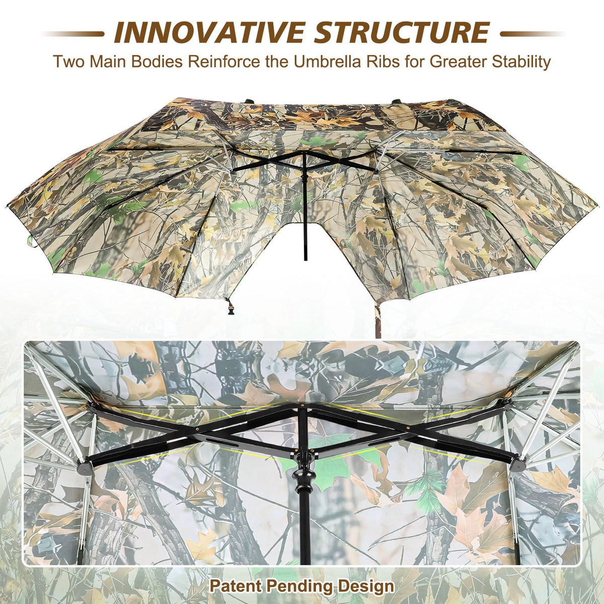 2 Man Tree Stand Umbrella with Heavy Duty Rod 60 Wide - Kalkal Official Imagery - 4