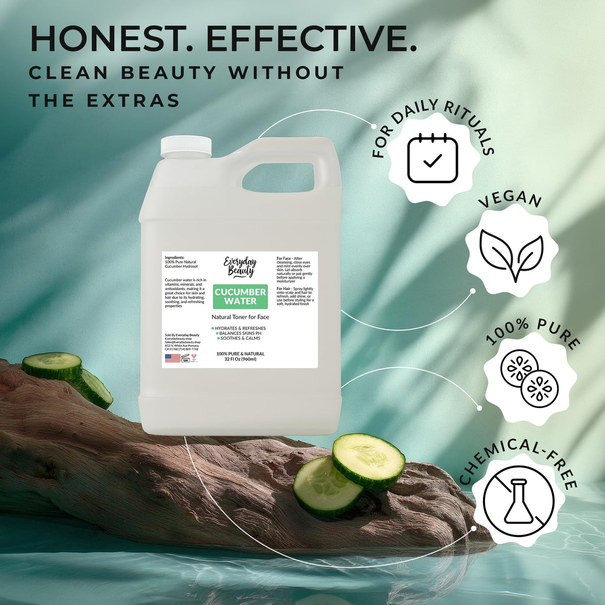 Cucumber Hydrosol Bulk - Everyday Beauty Helping You Feel Beautiful Inside And Out Official Imagery - 8