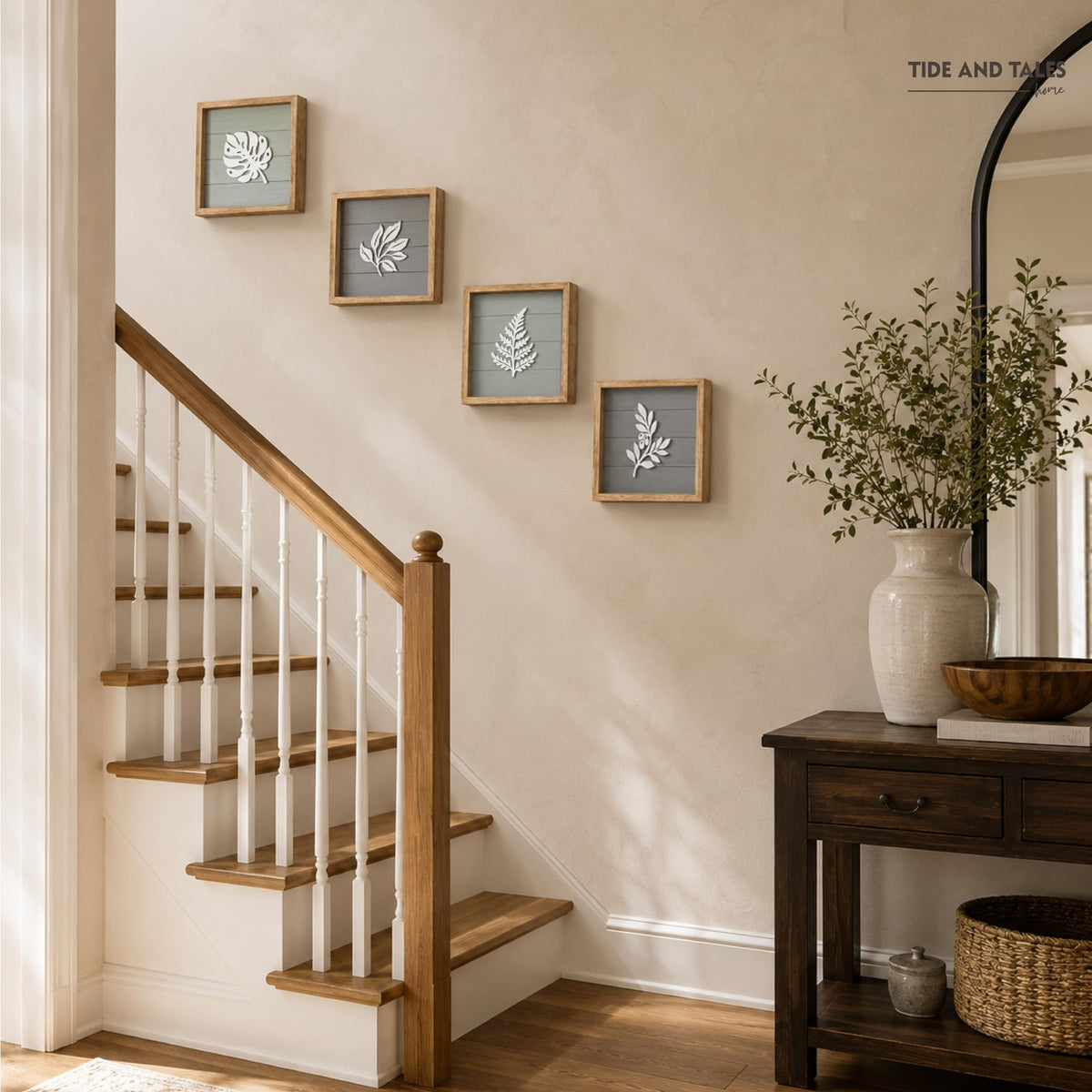 Tide and Tales 3D Botanical Leaf Wall Art Set of 4 Bedroom - Tide and Tales Official Imagery - 8