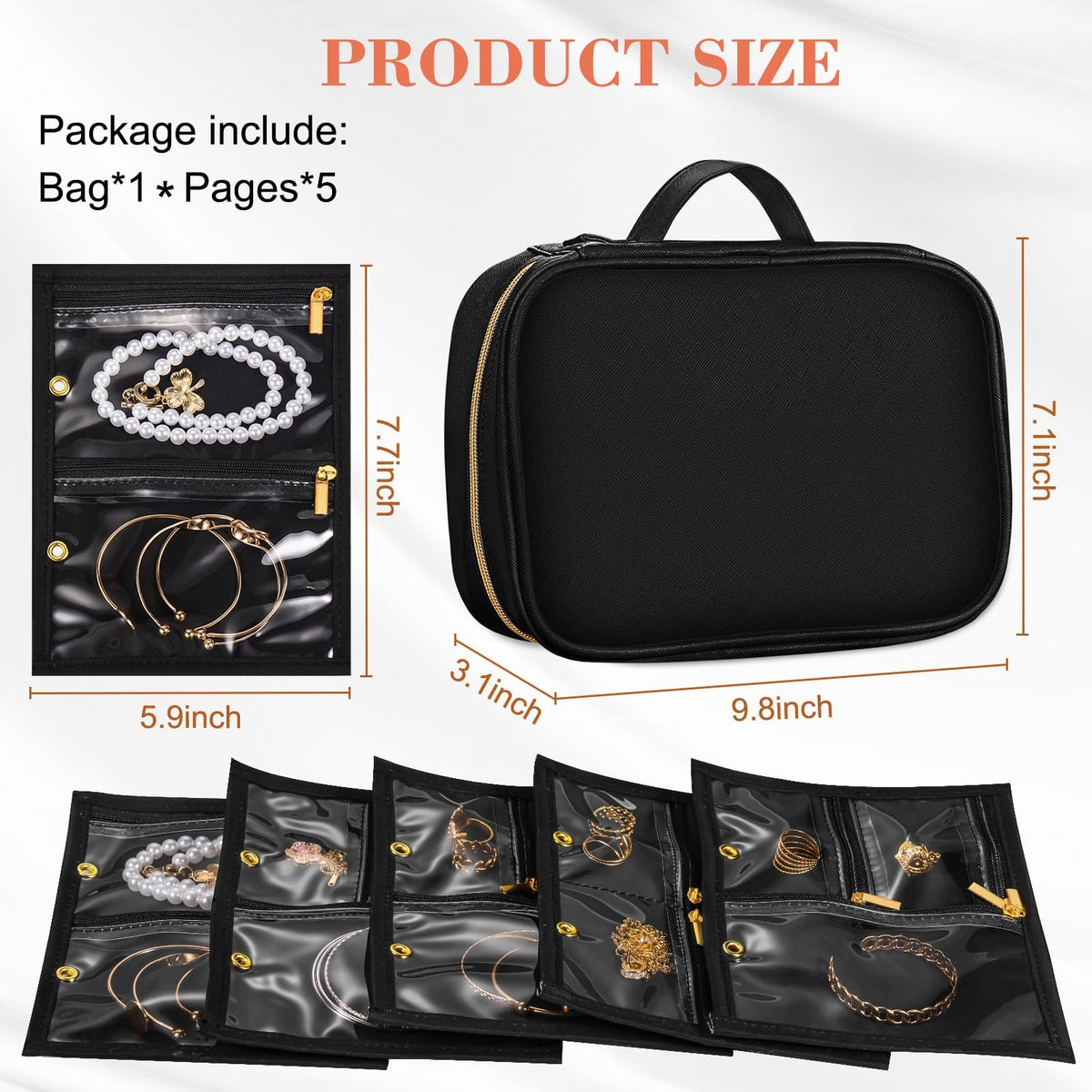 Travel Jewelry Organizer for Women Detachable Pouches Tangle - KPWEPK Official Imagery - 3