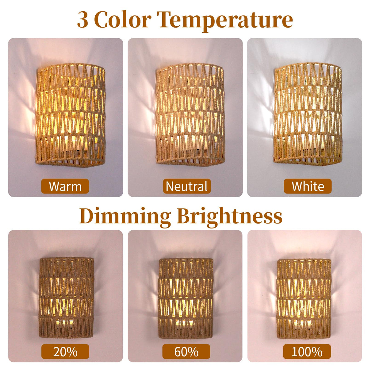 Boho Wall Decor Battery Operated Wall Sconce Set of 2 18 RGB - FINCMY Official Imagery - 6