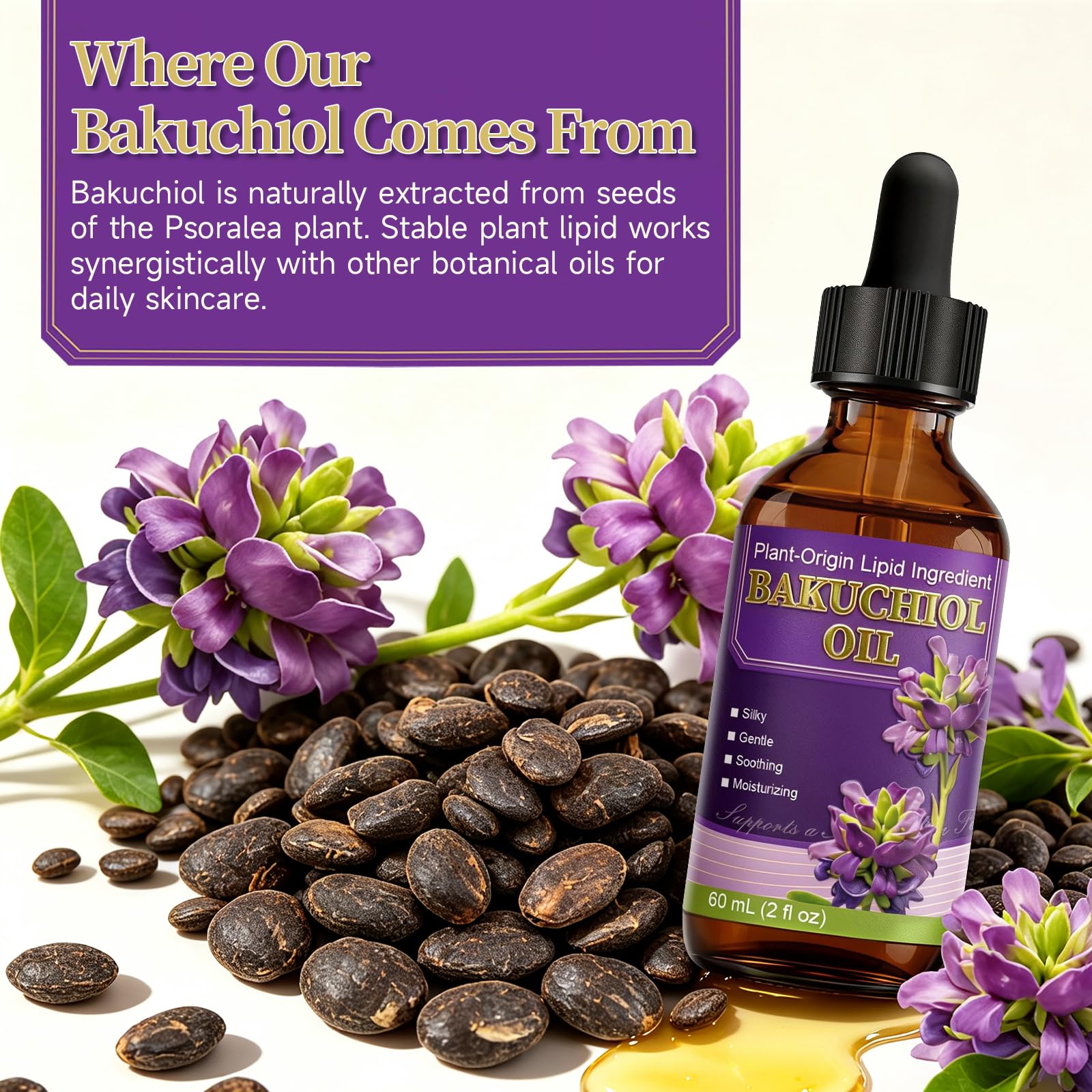 LFuTPm Bakuchiol Oil Organic Cold Pressed for Face, Retinol Alternative Anti Aging - LFuTPm Official Product View 6