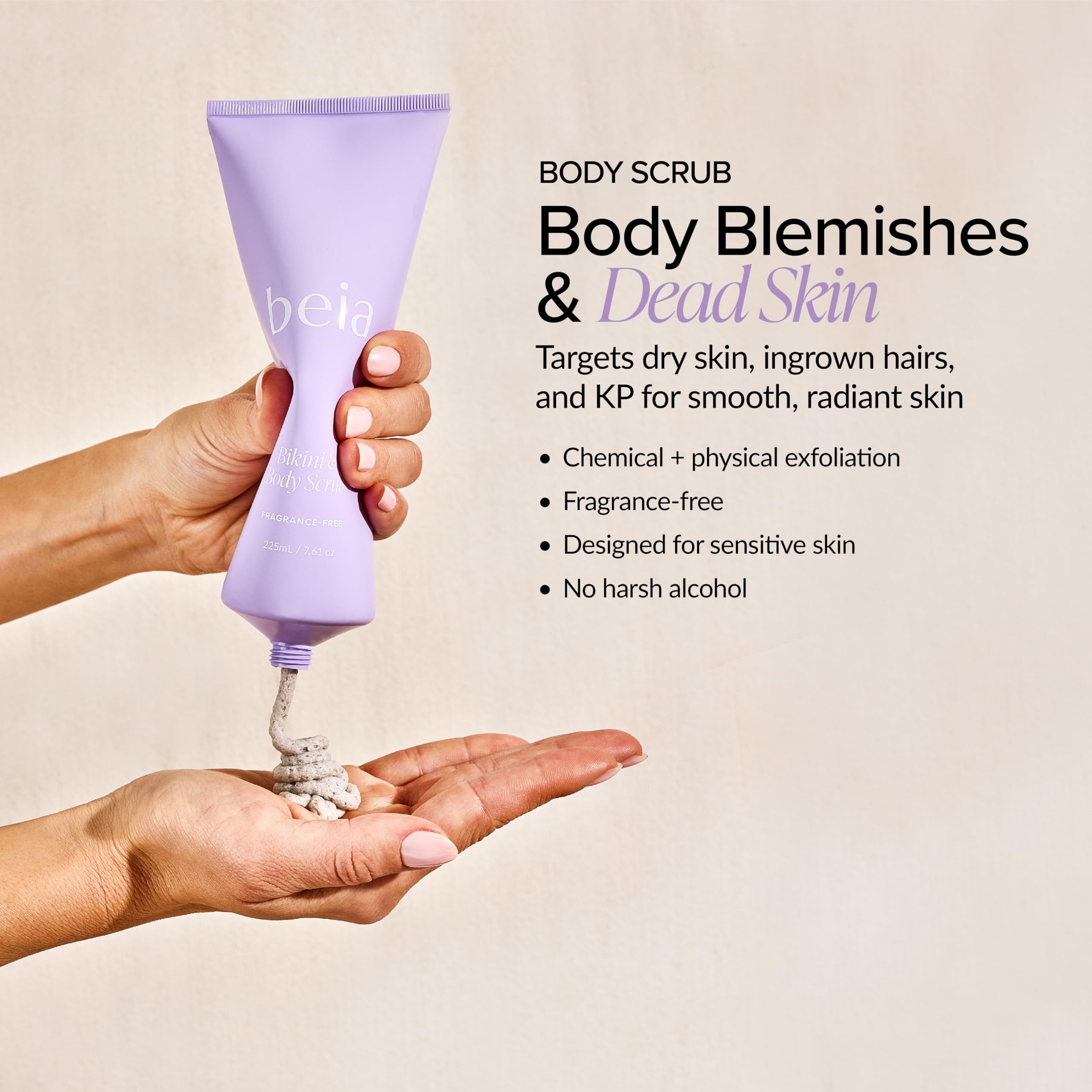 Beia Exfoliating Bikini Body Scrub with Glycolic Acid & Rice Powder, 7 - Beia Official Product View 3
