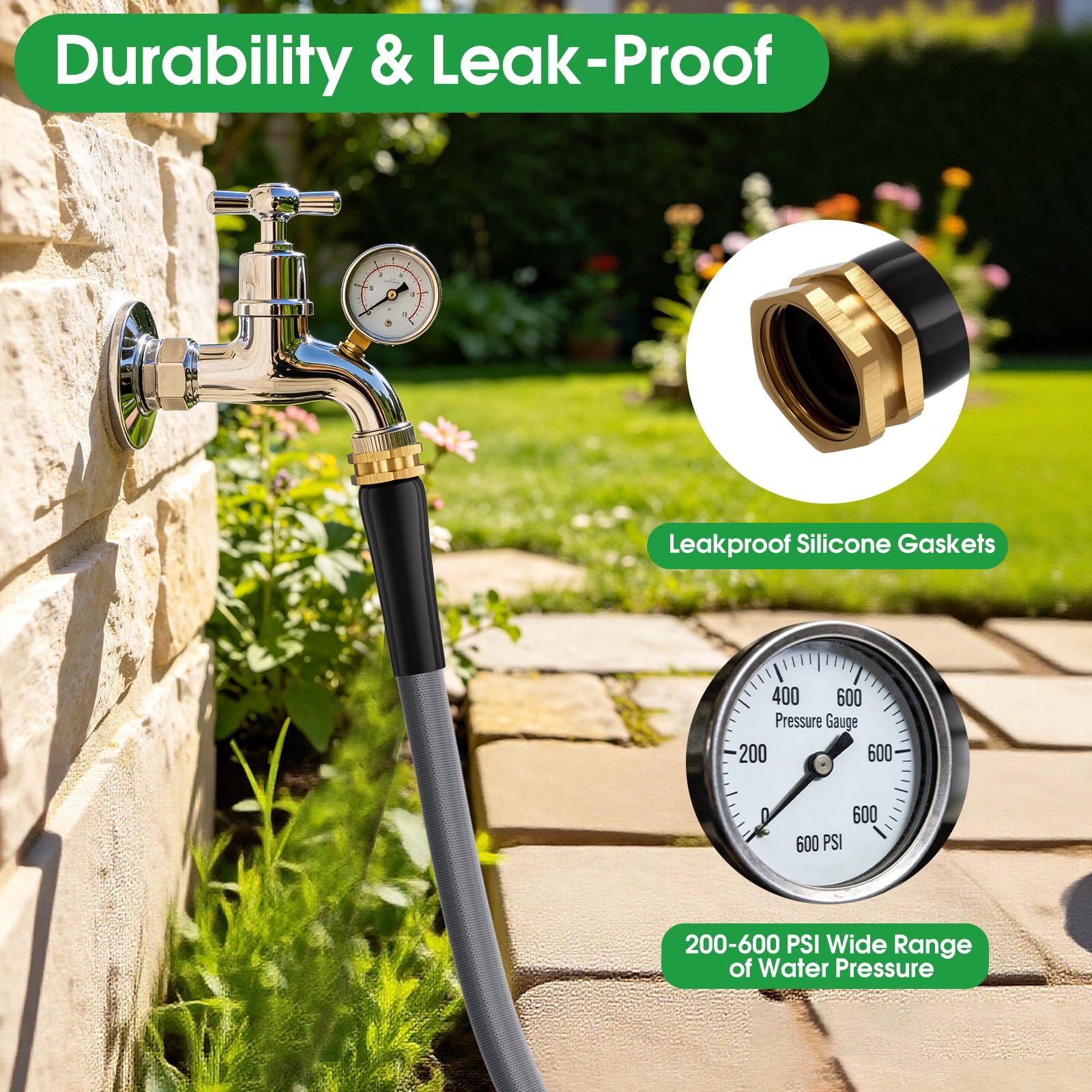 MEACKLE Garden Hose 100 FT, Non-Expanding Water Hose, Kink-Free - MEACKLE Official Product View 6