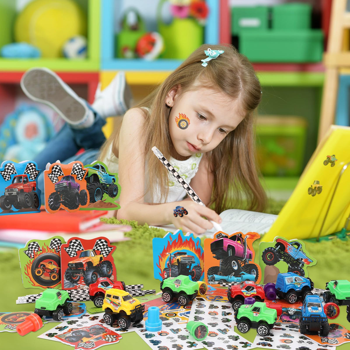 BenLouis 96Pcs Monster Truck Stationery Set Party Favors for - BenLouis Official Imagery - 6