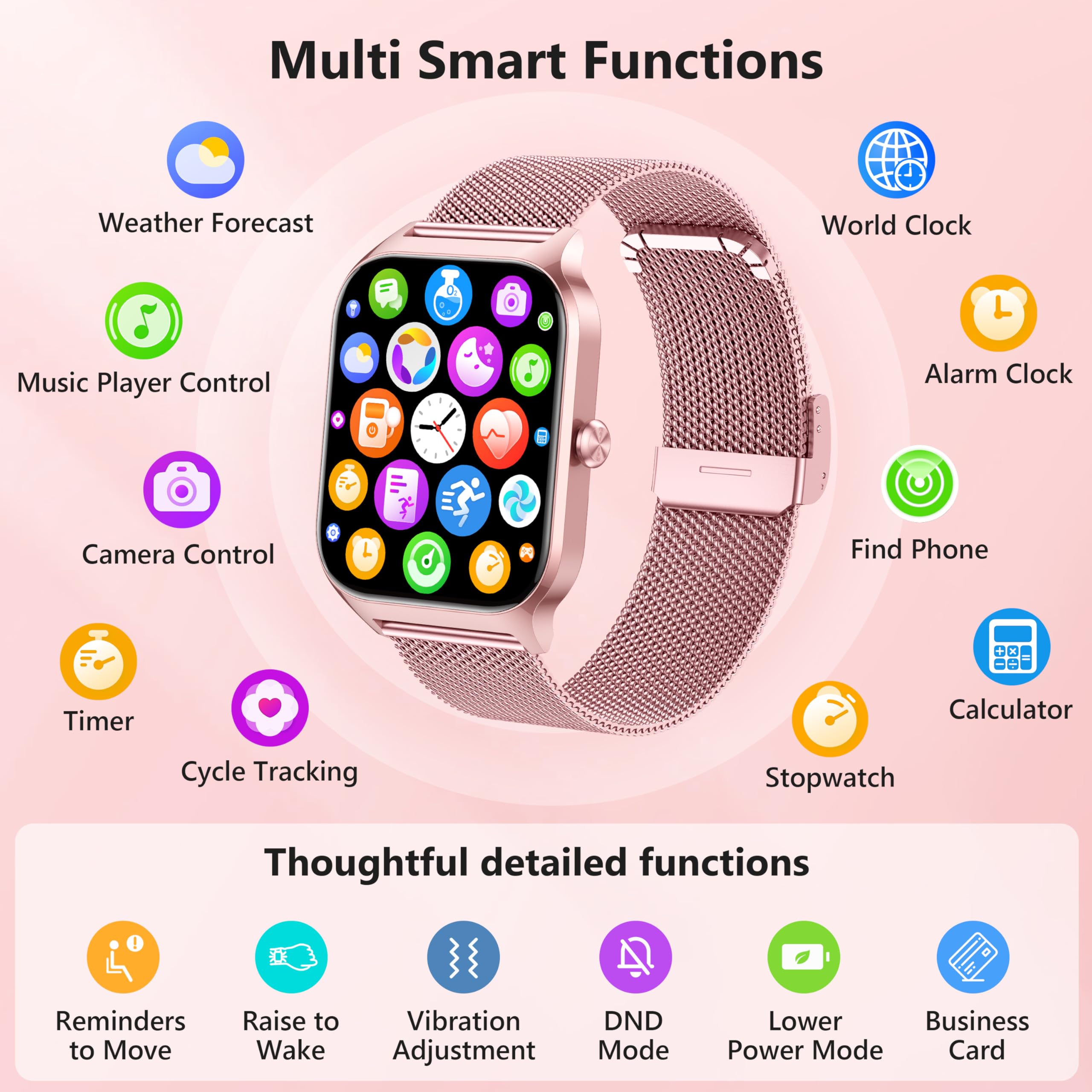 Popglory Smart Watch Women Men, 1.85" Lightweight Fitness Tracker Make - View 7
