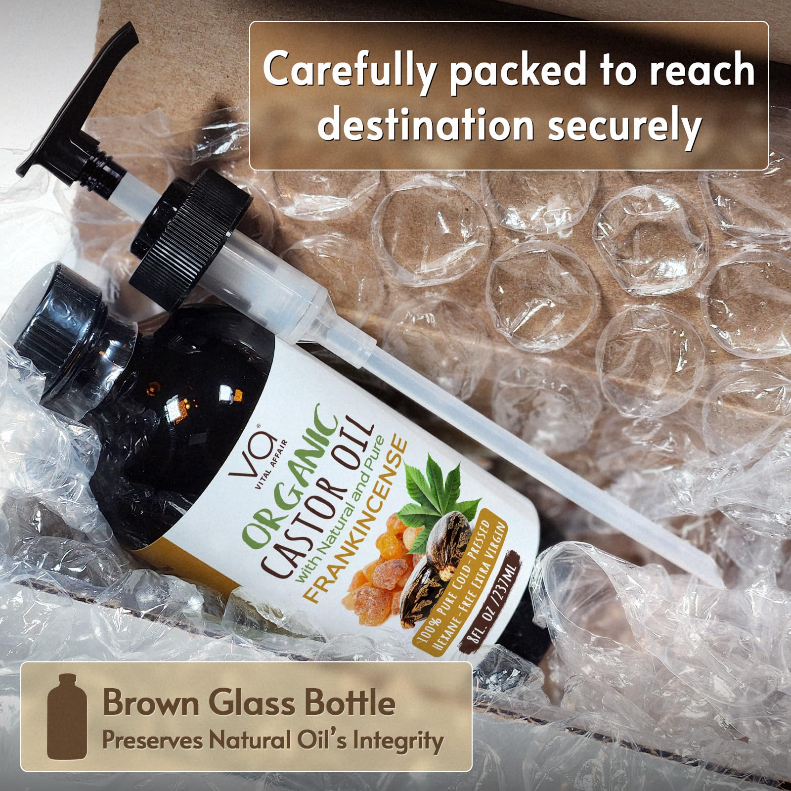 VITAL AFFAIR Organic Castor Oil with Frankincense Oil Glass Bottle For Face & Hair - VITAL AFFAIR Official Product View 9