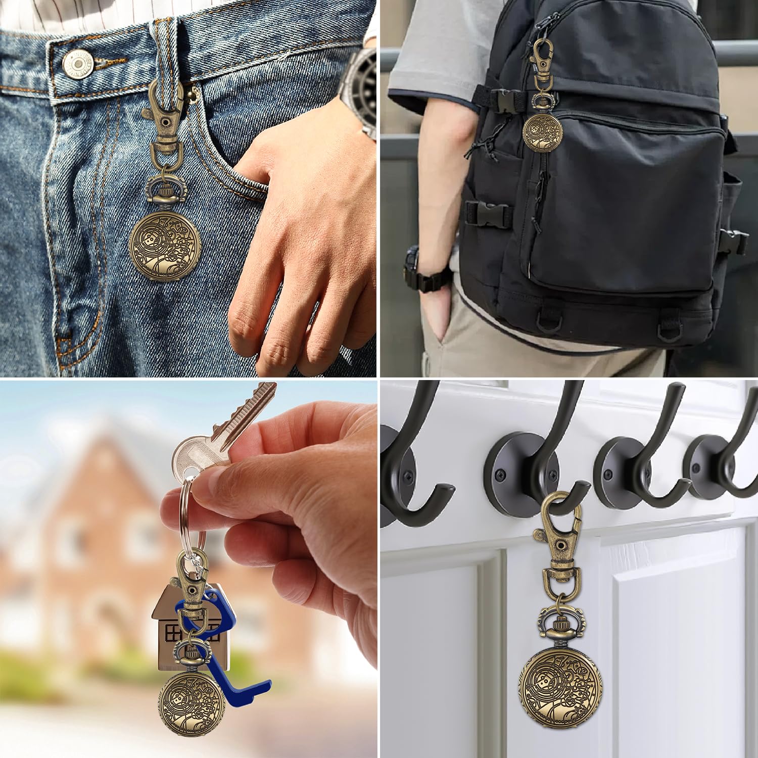 Tiong Vintage Quartz Pocket Watch – Keychain & Necklace