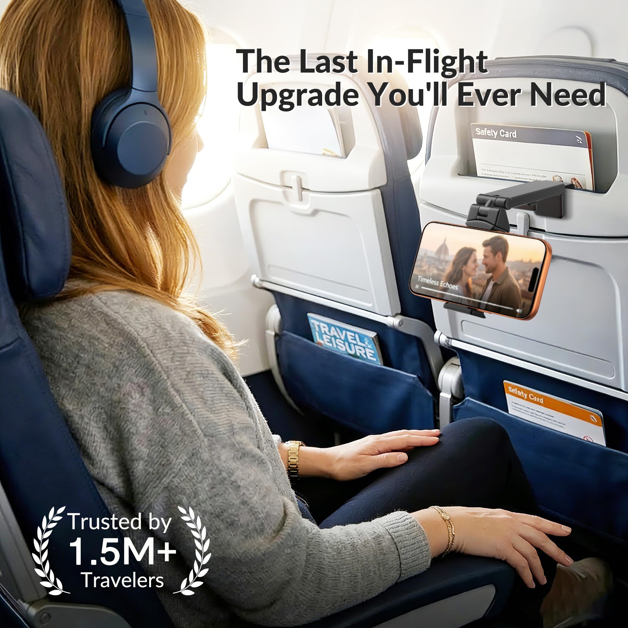 Perilogics Universal Airplane Phone Holder Mount, Plane Travel Es by Perilogics - Angle View 2