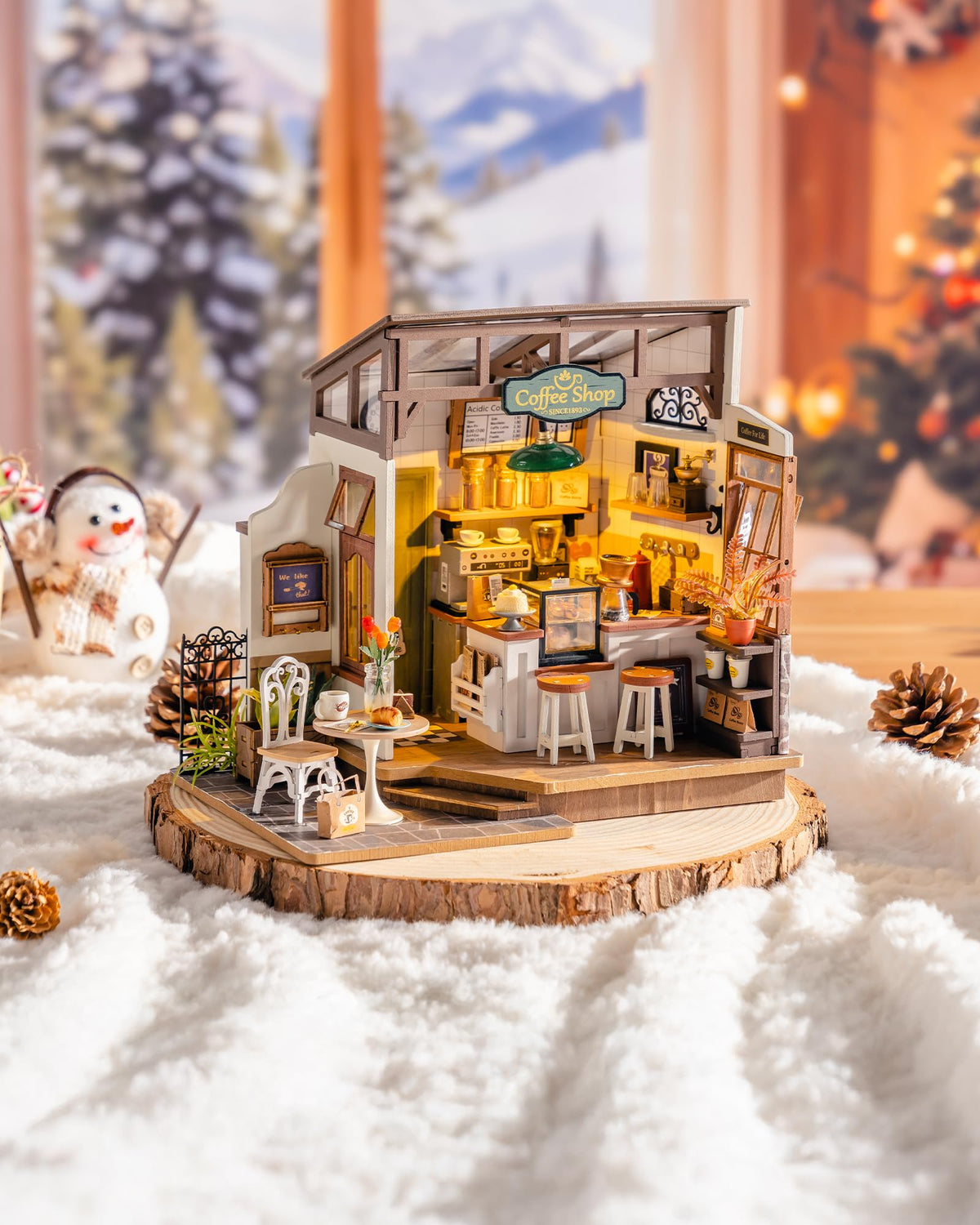 Rolife Coffee Shop DIY Miniature House Kit with LED Light - Rolife Official Imagery - 3