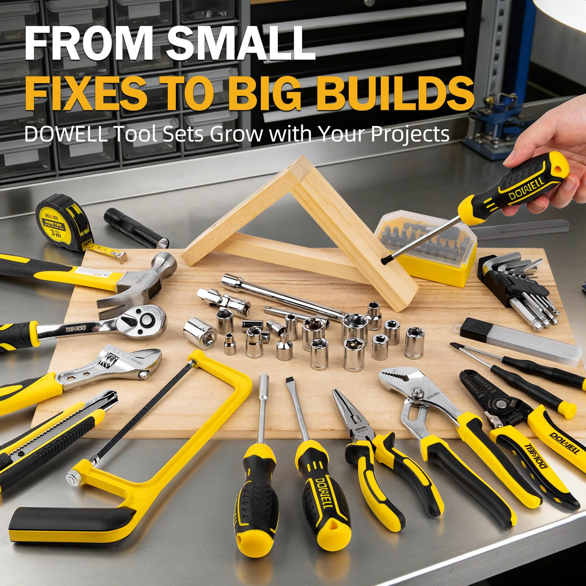 DOWELL Tool Set with 12V Cordless Drill 223 Pcs Home Tool - DOWELL Official Imagery - 7