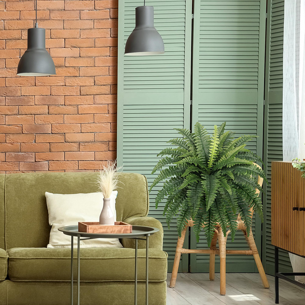 35 Fake Ferns Artificial Bush Plants for Outdoors 2 Pack - FOREST PRINCE Official Imagery - 8