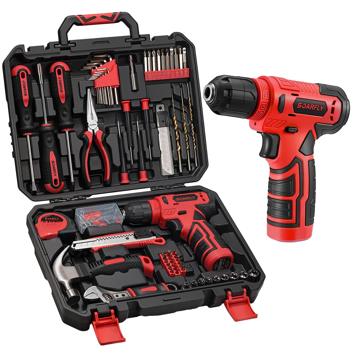 157 Piece Tool Set 8V Cordless Drill Set Hand Tool Kit for - SOARFLY Official Imagery - 2