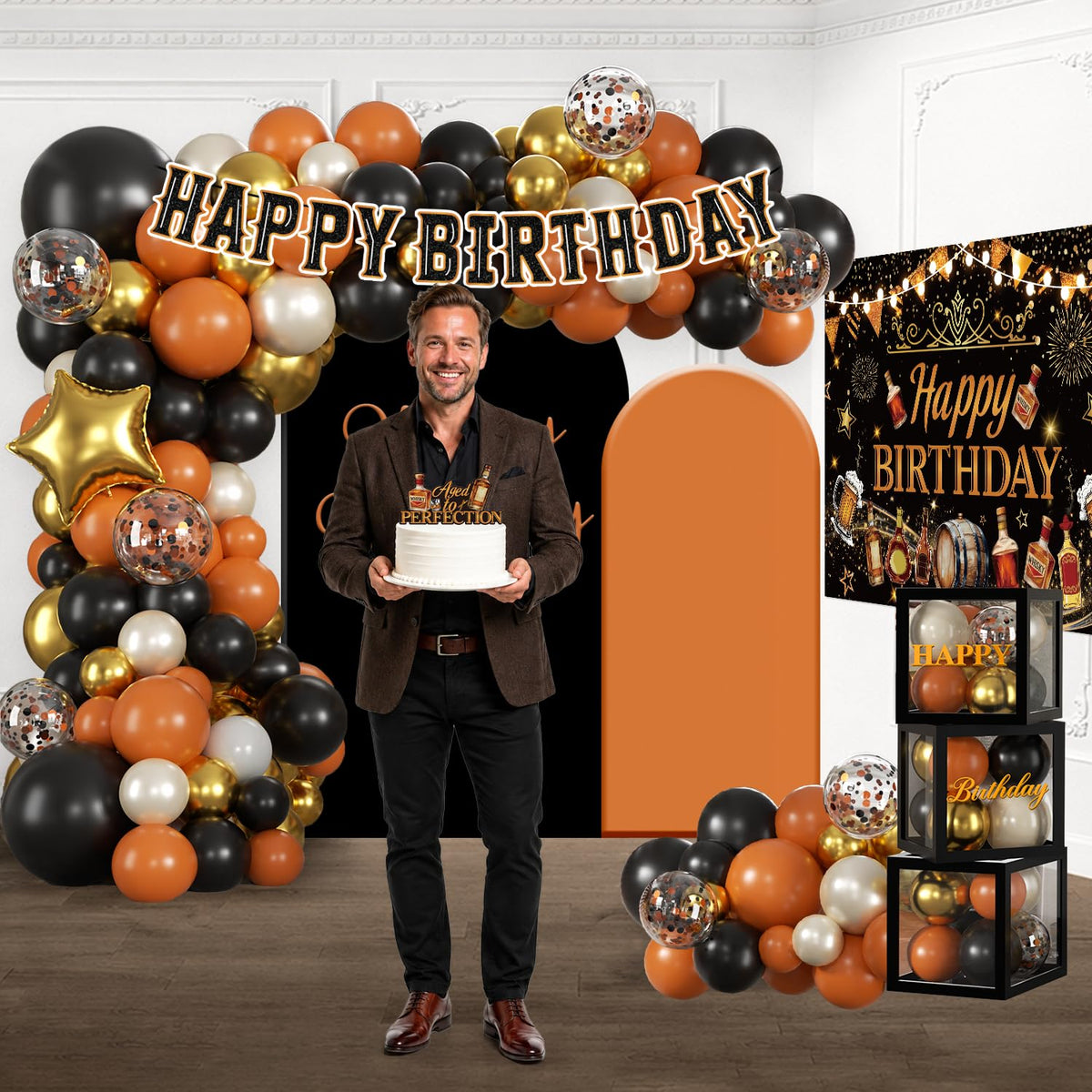242 Pcs Aged to Perfection Birthday Decorations for Mens - cocomigo Official Imagery - 5