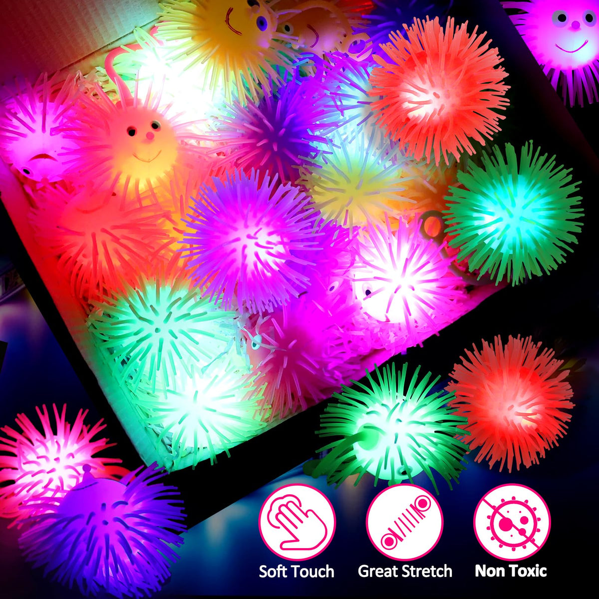 24 PCS Light Up Balls Party Favors for Kids 4 8 8 12 Goodie - Basytodio Official Imagery - 8