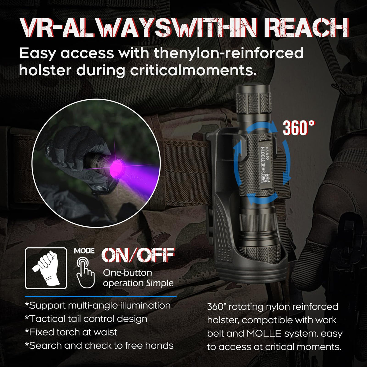 Blood Tracker Flashlight for Hunting Deer Hunting Gift Blood - SABERTOOTH Official Imagery - 5