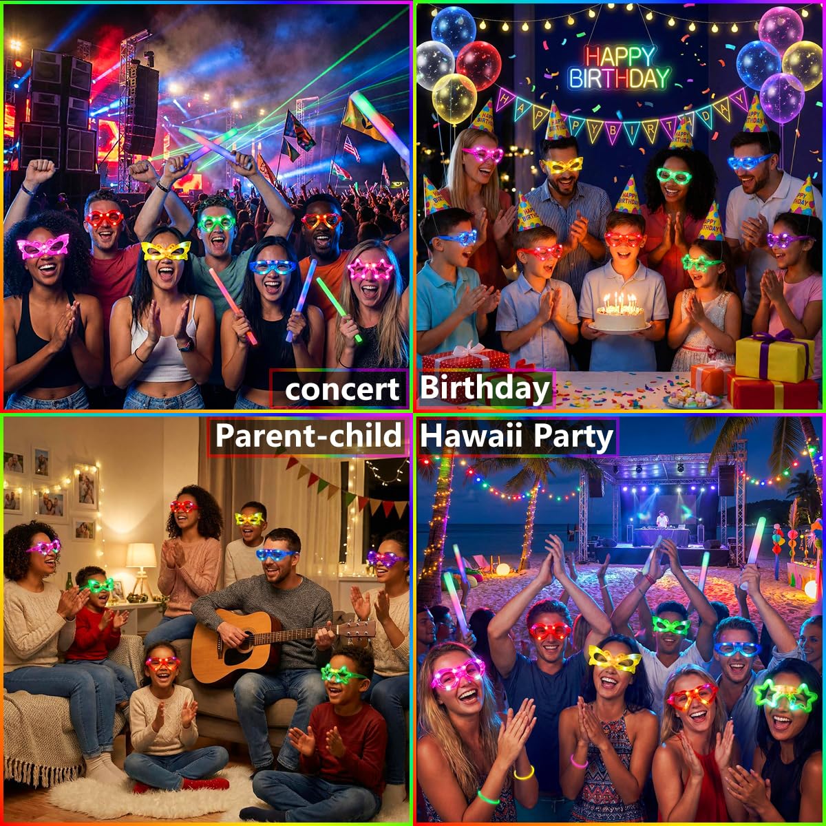 24 Packs LED Glasses for kids Glow in the dark Party - OceanWings Official Imagery - 5