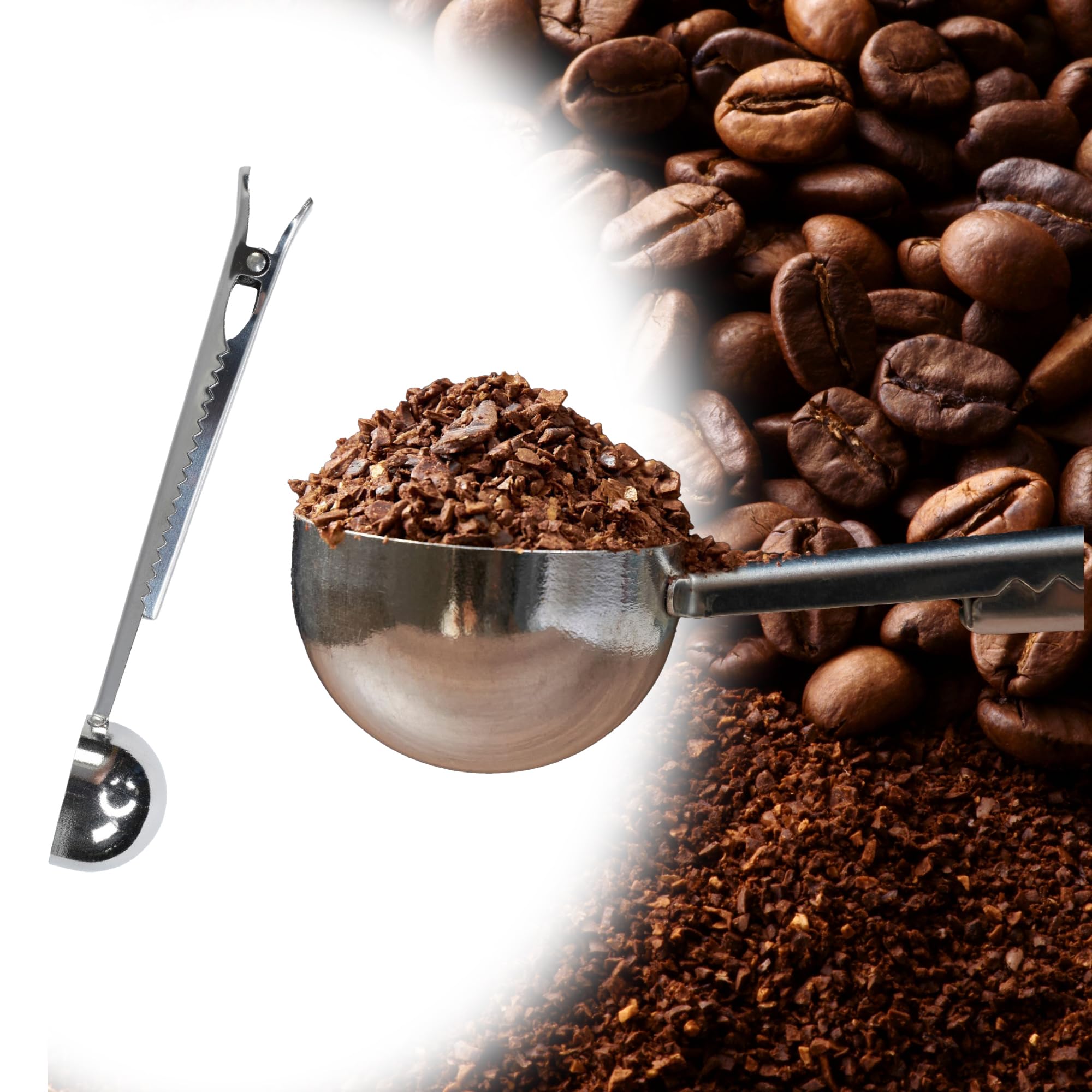 R&M Stainless Steel Coffee Scoop with Coffee Bag Clip, Multipurpose Sp - View 2