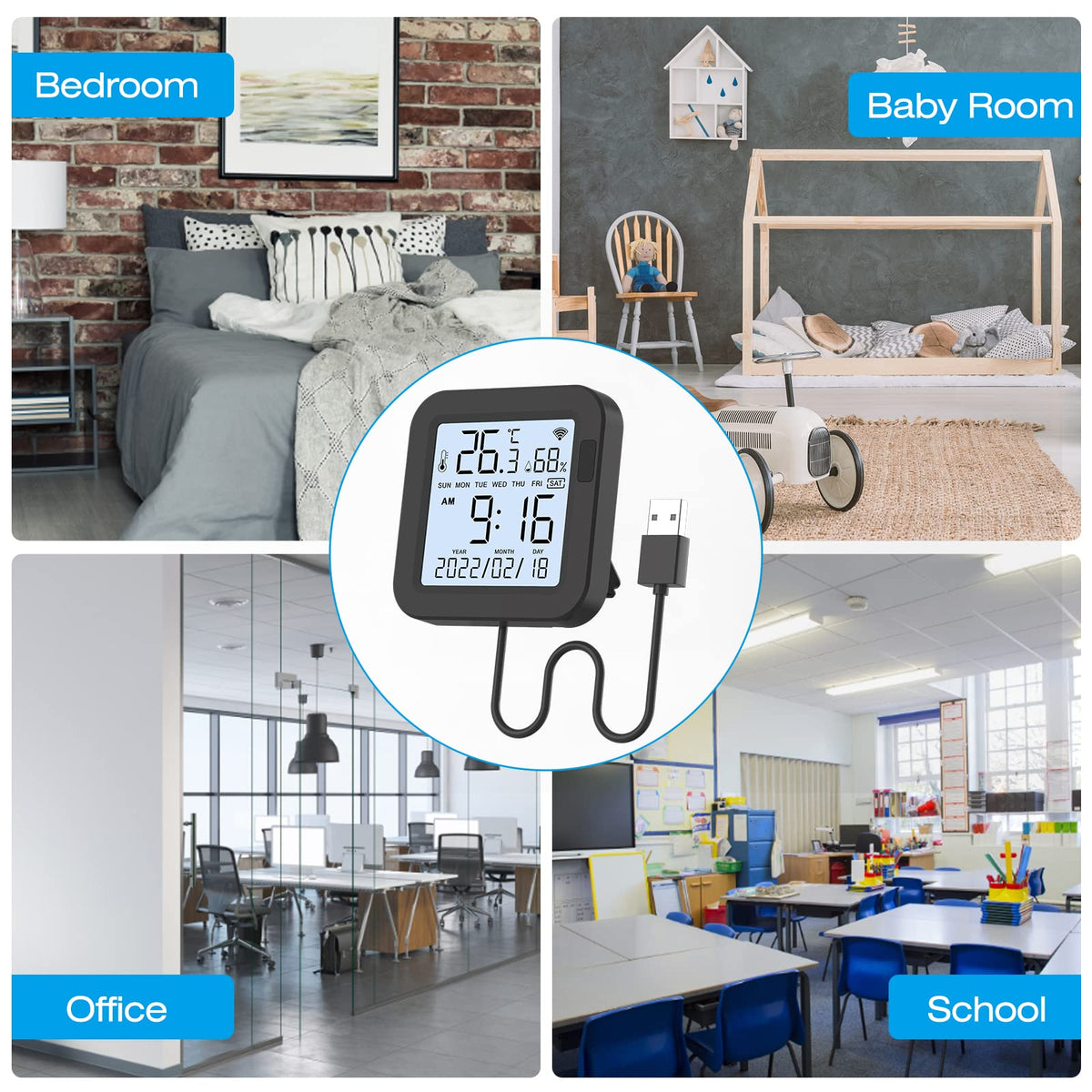 eMylo WiFi Thermometer Hygrometer Smart IR Remote Digital - Yasorn Official Imagery - 7
