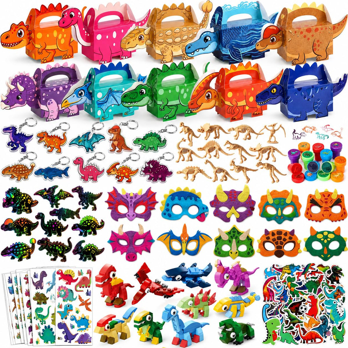 SNLN Dinosaur Party Favors for 10 Kids Dino Birthday Goodie - SNLN Official Imagery - 1