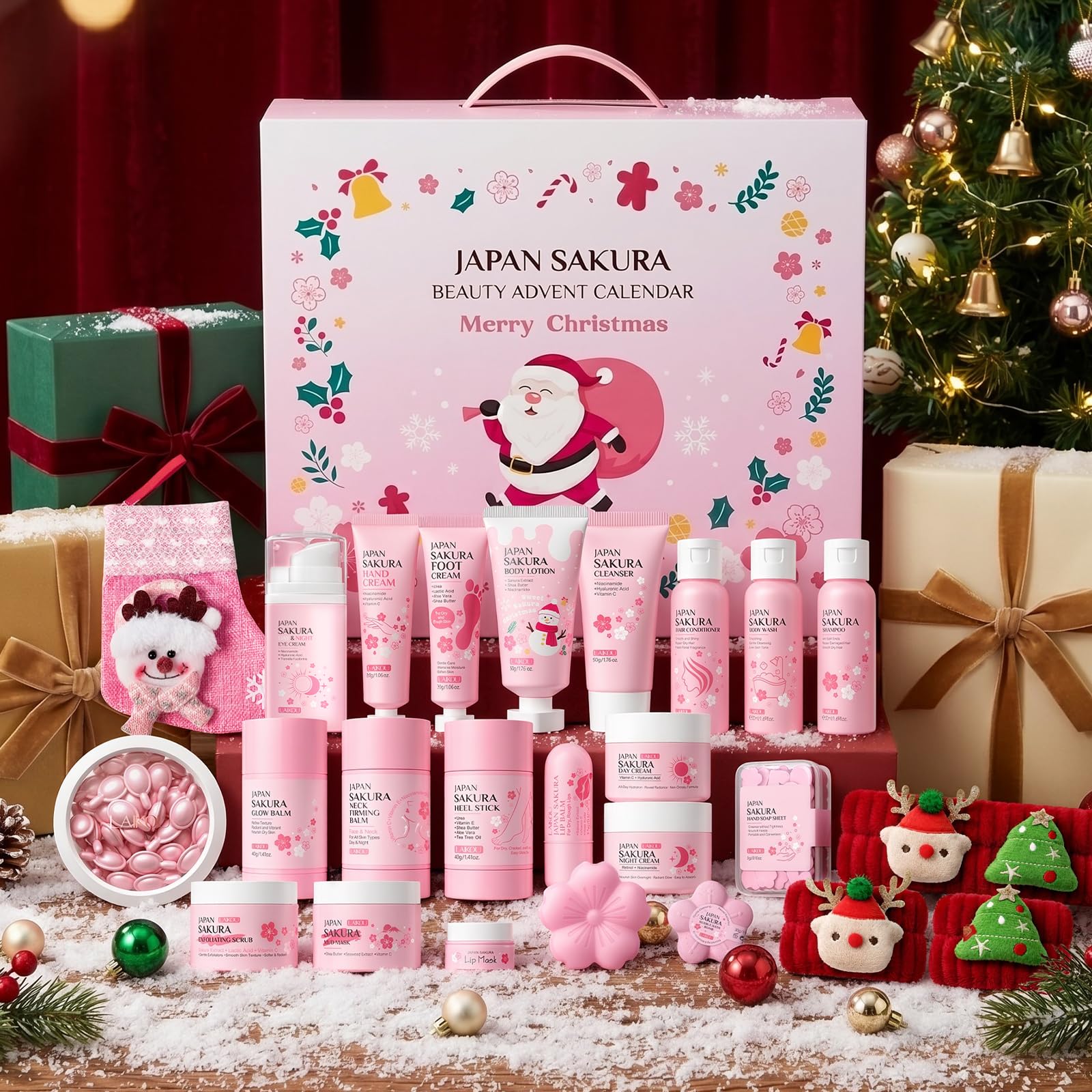LAIKOU Japan Sakura Beauty Advent Calendar 2025, Christmas Gifts - LAIKOU
