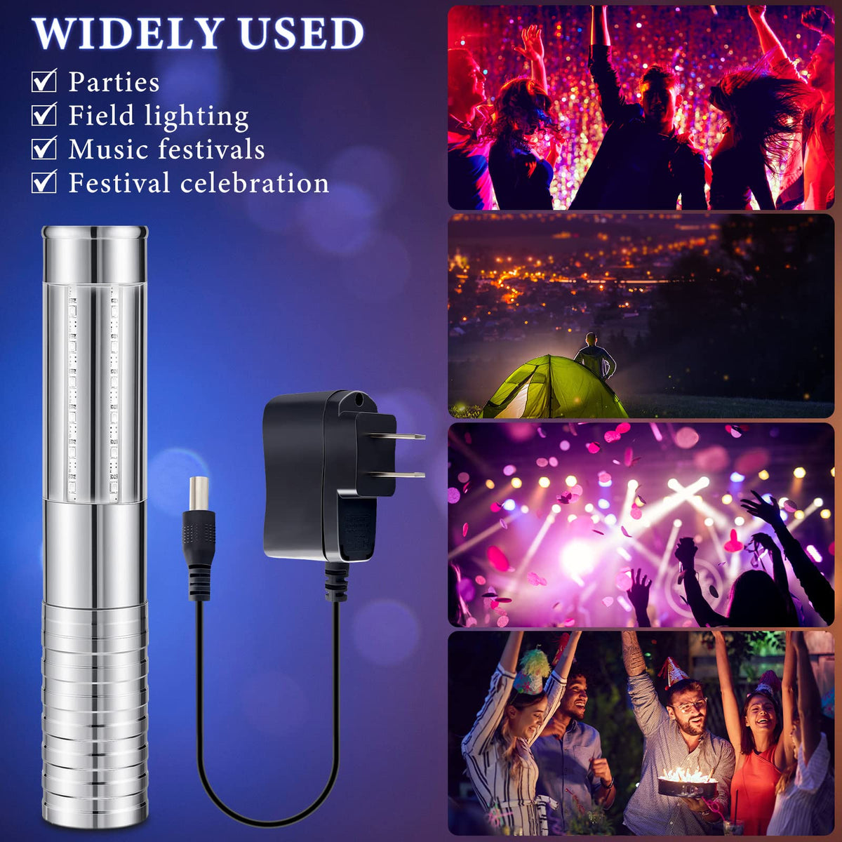 Civaner 2 Pcs LED Bottle Service Lights Nightclubs Silver - Civaner Official Imagery - 8