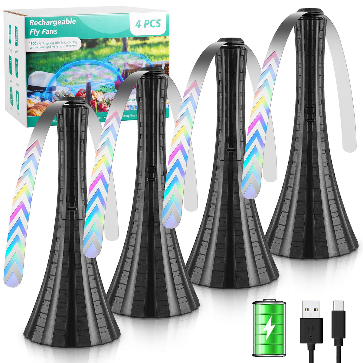 Fly Fans for Tables Rechargeable Flies Fan to Keep Flies - Adawook Official Imagery - 1