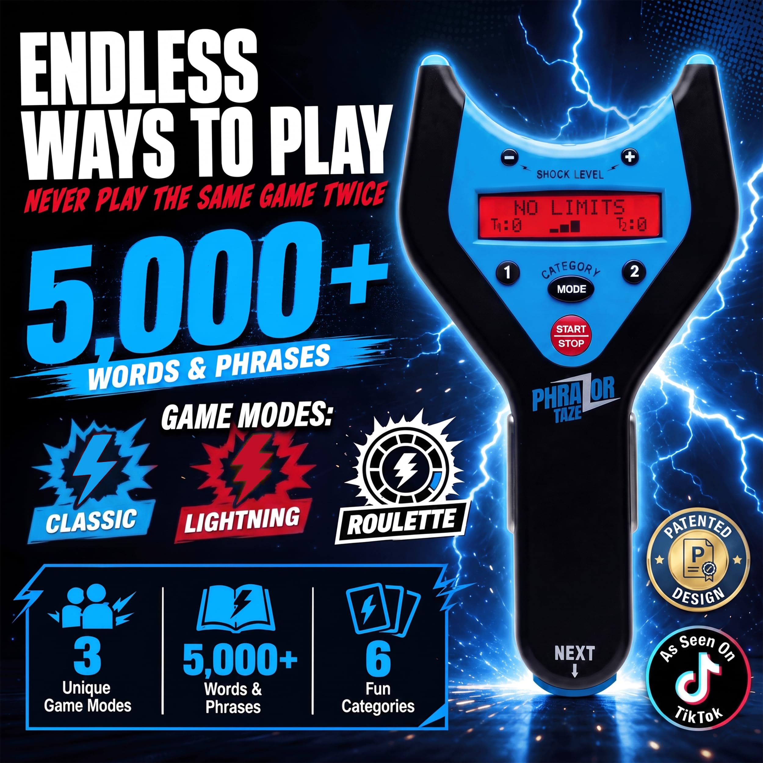 Amped Gamez PhraZor Taze - Electric Shock Word Guessing Party Gam by Amped Gamez - Angle View 4