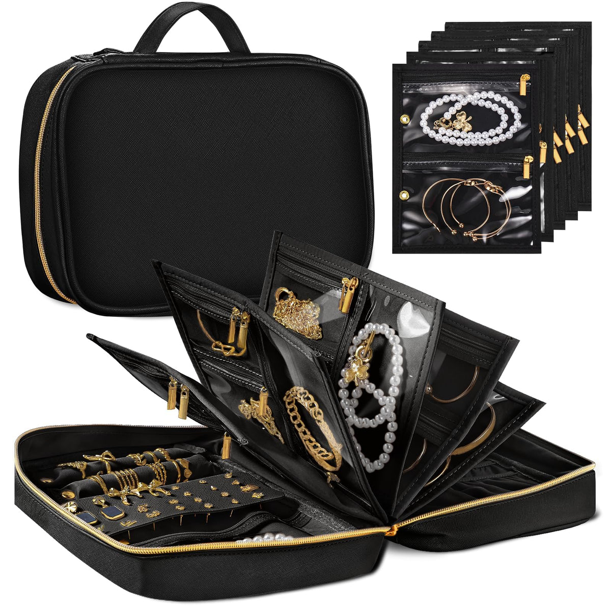 Travel Jewelry Organizer for Women Detachable Pouches Tangle - KPWEPK Official Imagery - 2