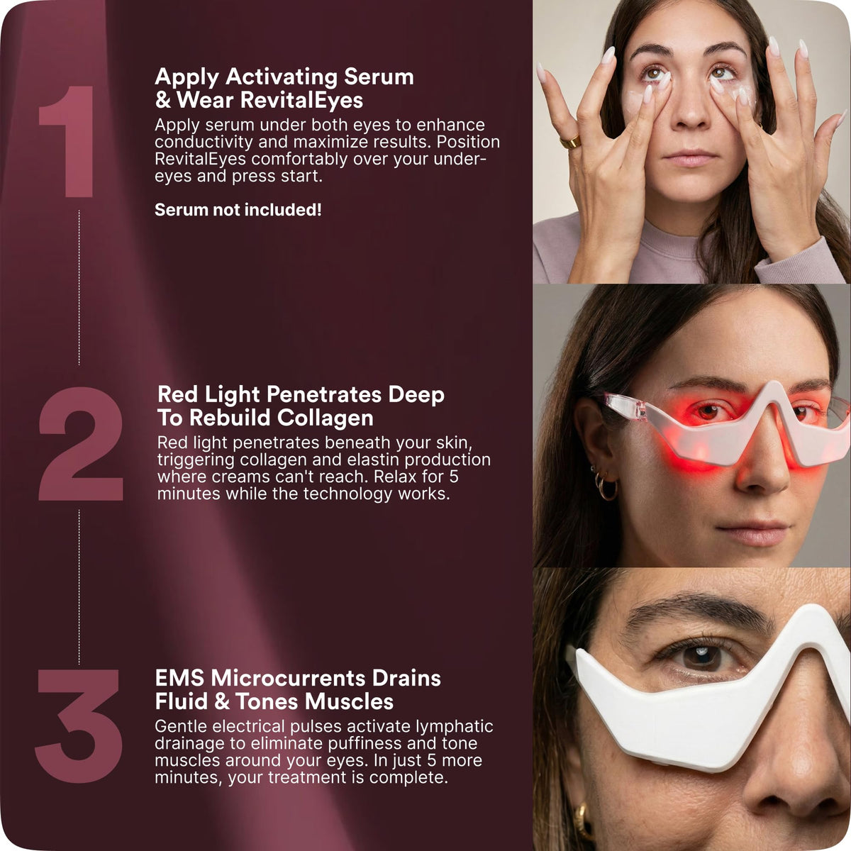 RevitalEyes Under Eye Bags Red Light Tool for Dark Circles - BOTANIQUE PARIS Official Imagery - 4