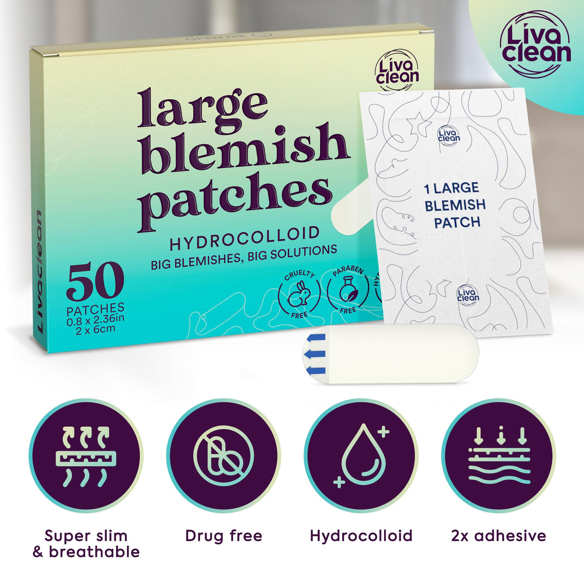 LivaClean LC Large Hydrocolloid Acne Patches - LivaClean Official Imagery - 8