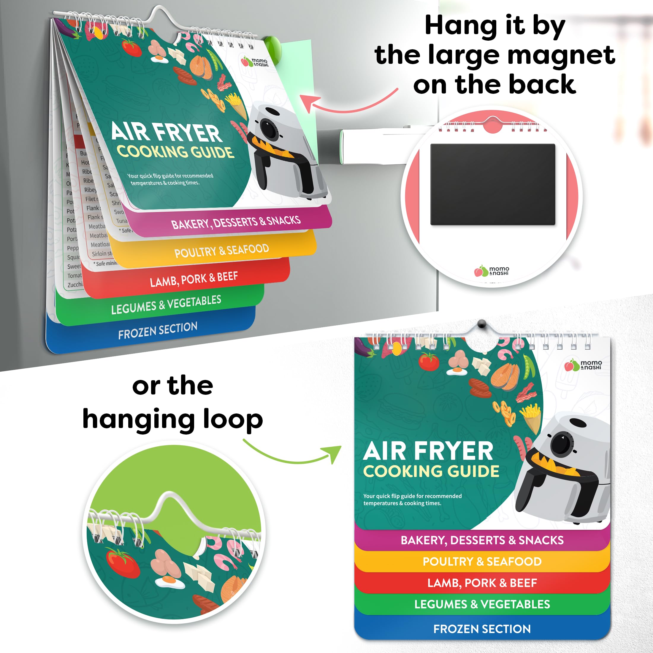Momo & Nashi Air Fryer Cheat Sheet Magnets Booklet - Air Fryer Cookboo - View 5