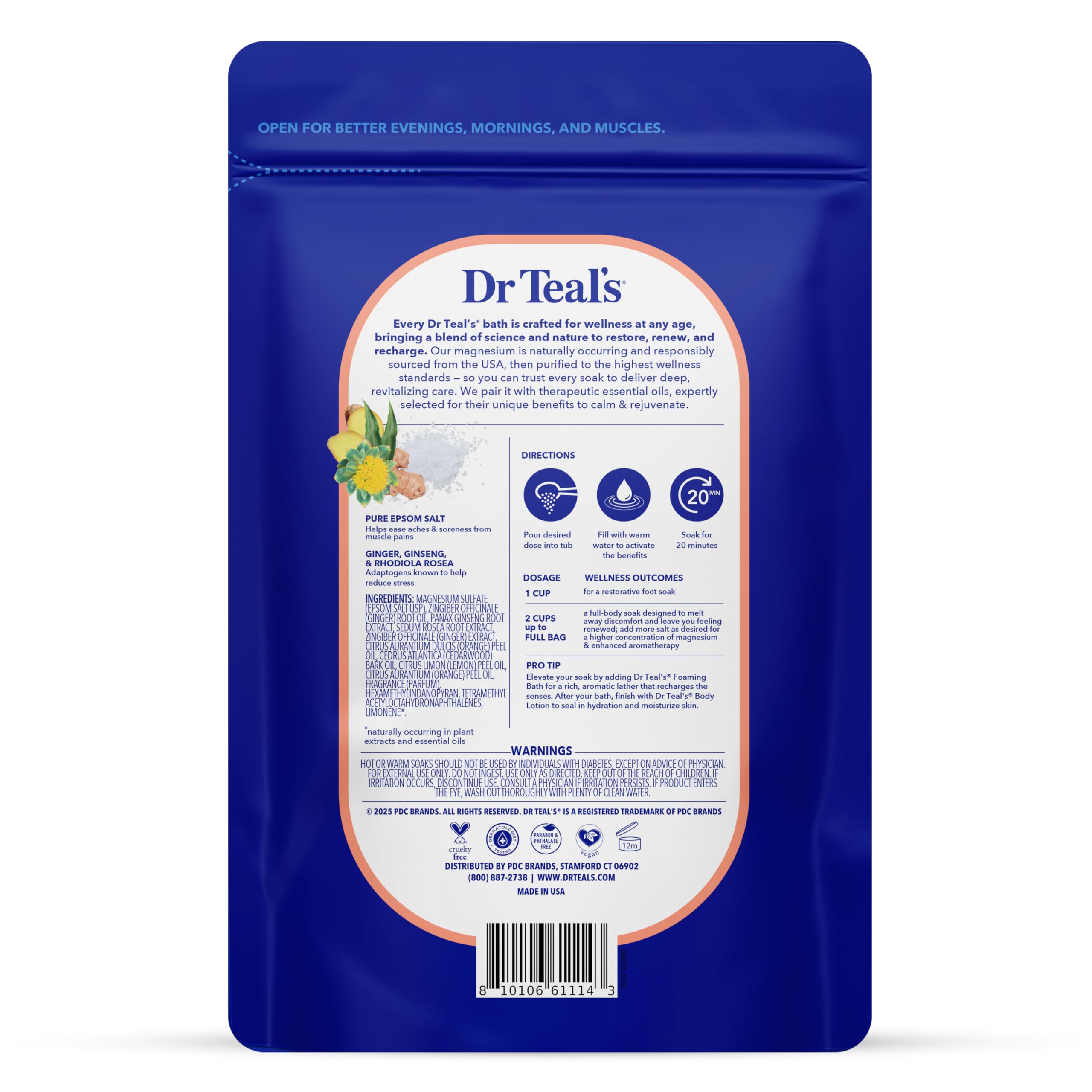 Dr Teal's Epsom Salt Stress Relief Soak with Ginseng & Ginger