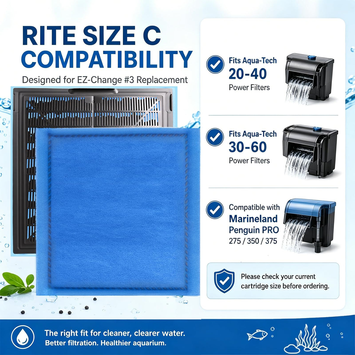 Aquarium Filter Cartridges Compatible with Aqua Tech 20 40 - Gekufa Official Imagery - 3