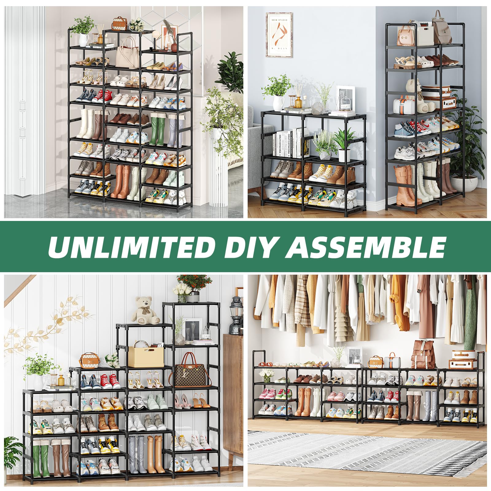 Simple Trending 8-Tier Shoe Rack Large Capacity 64 Pairs Tall Shoe She - View 4