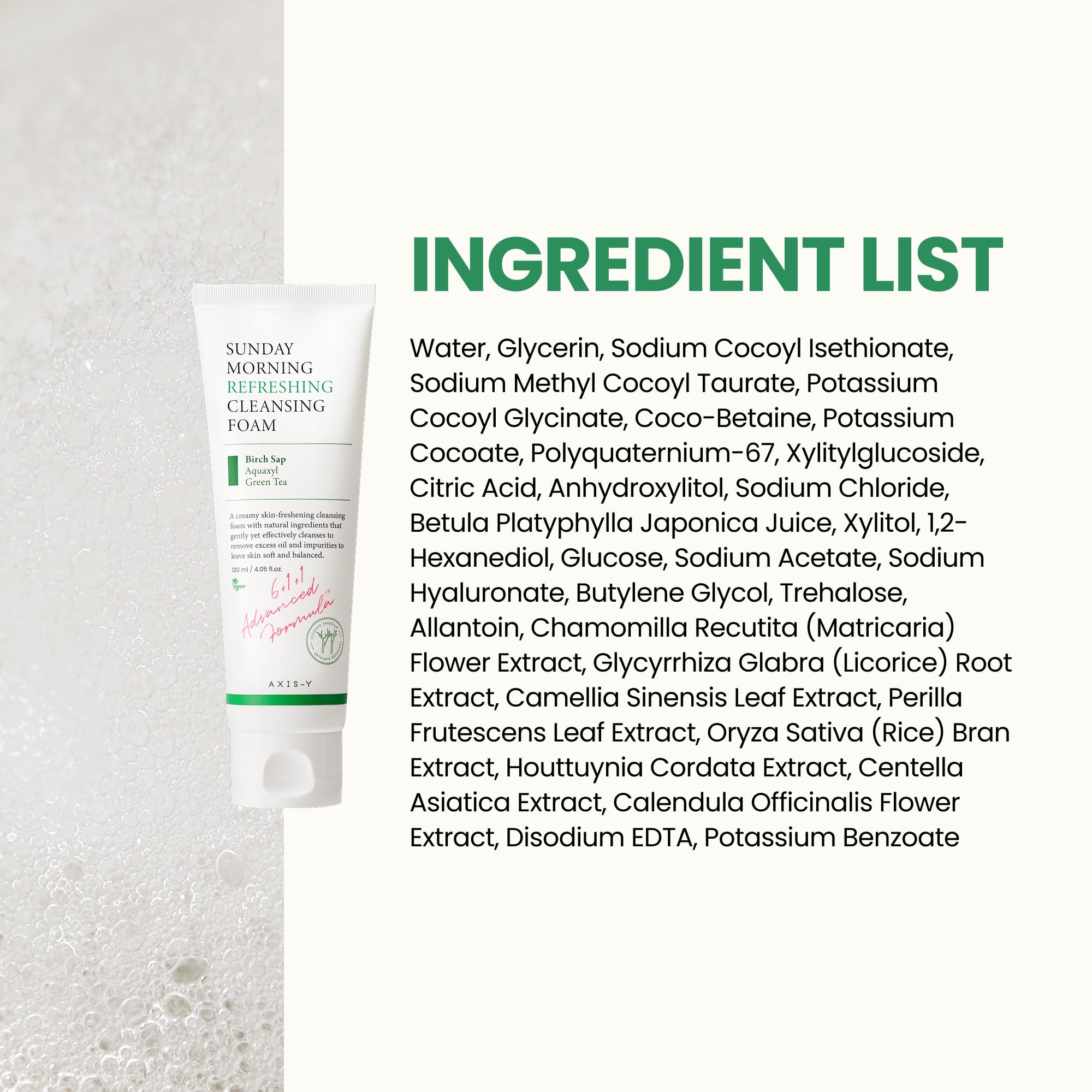 AXIS-Y Sunday Morning Refreshing Cleansing Foam with Birch Sap - AXIS-Y