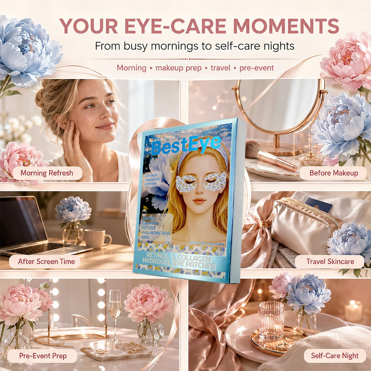 Under Eye Patches for Puffy Eyes and Dark Circles Collagen - Besteye Official Imagery - 7